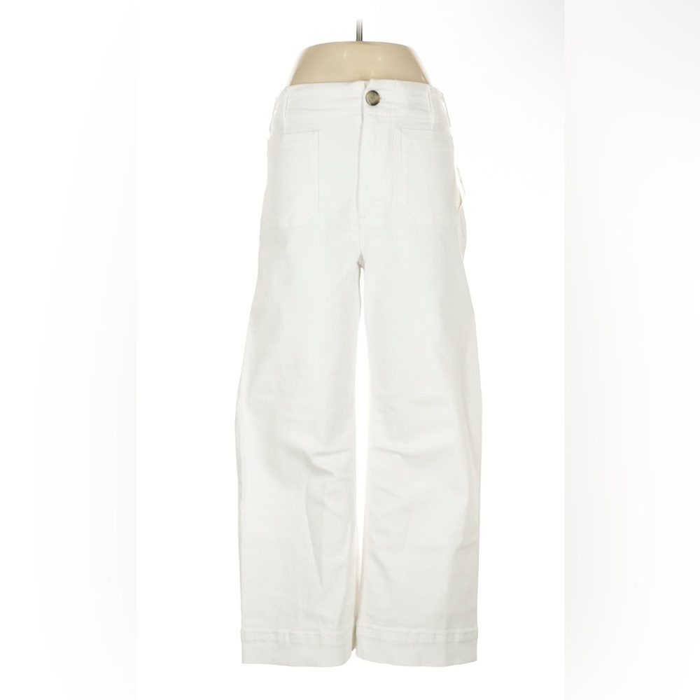 Anthropologie Maeve White Wide Leg Crop Jeans